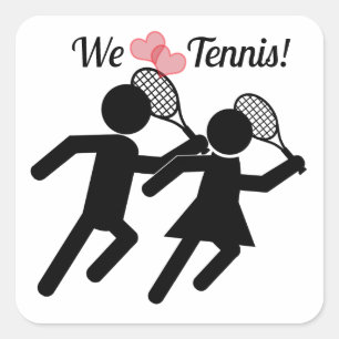 Frohen Tennistag Quadratischer Aufkleber