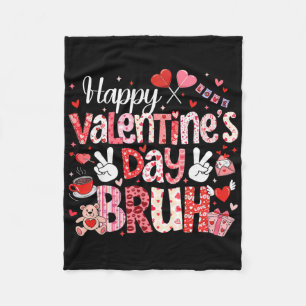 Frohen Valentinstag Bruh Herz Liebe Valentins Jung Fleecedecke
