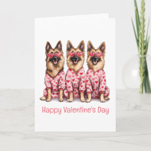 Frohen Valentinstag Deutsche Schäferhunde Feiertagskarte