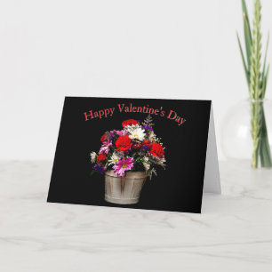Frohen Valentinstag Edles Blumenbouquet Gruß Karte