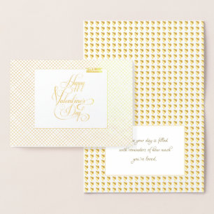 Frohen Valentinstag Eleganter Luxus Gold Folienkarte
