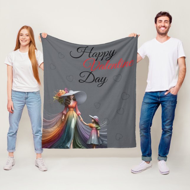 Frohen Valentinstag Fleecedecke (Beispiel)
