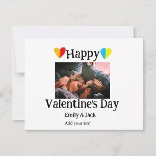 Frohen Valentinstag Fügen Sie dem Foto ein Paarnam Mitteilungskarte