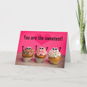 Frohen Valentinstag für jeden süßesten Cupcakes Feiertagskarte