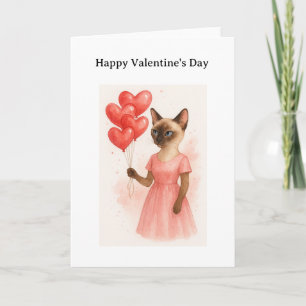 Frohen Valentinstag für Siamese-Katzenliebhaber  Karte