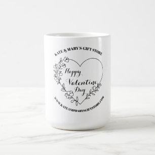 Frohen Valentinstag Geschäft Name Webseite Kaffeetasse