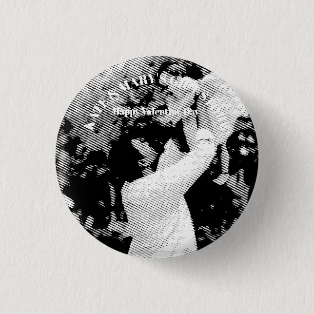 Frohen Valentinstag Geschäftname Button (Vorderseite)