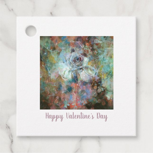Frohen Valentinstag.  Geschenkanhänger (Vorderseite)