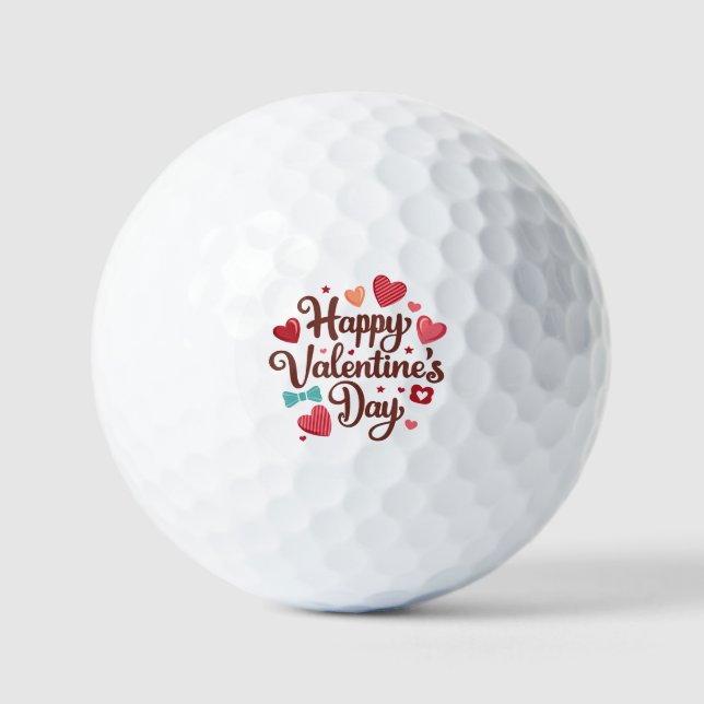 Frohen Valentinstag Golfball (Vorderseite)