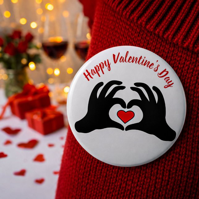 Frohen Valentinstag Heart Hands Button (Von Creator hochgeladen)