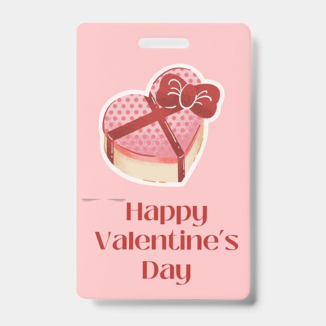 Frohen Valentinstag Herz-Geschenkbox Tag Ausweis (Vorderseite)