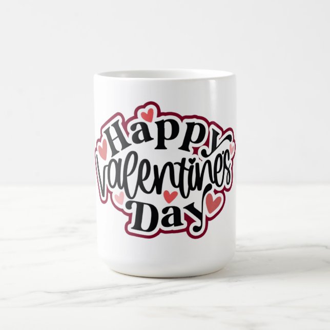 Frohen Valentinstag Herz Kaffeetasse (Mittel)
