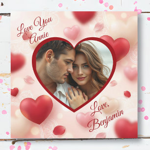 Frohen Valentinstag   Herz Persönliches Foto Karte