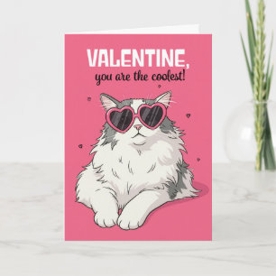Frohen Valentinstag Katze in Herzbrille Feiertagskarte