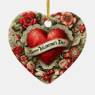 Frohen Valentinstag Keramik Ornament
