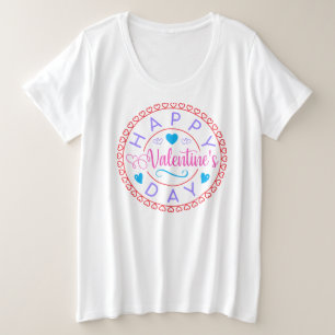 Frohen Valentinstag Kreisdesign-67127 Große Größe T-Shirt