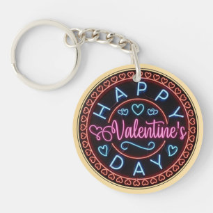 Frohen Valentinstag Kreisdesign-67128 Schlüsselanhänger
