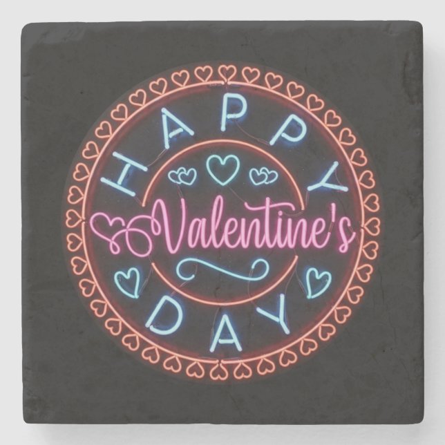 Frohen Valentinstag Kreisdesign-67128 Steinuntersetzer (Vorderseite)
