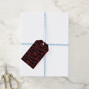 Frohen Valentinstag Liebe Elegant Rot & Schwarz Geschenkanhänger
