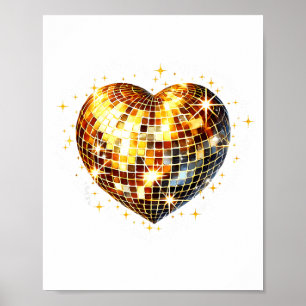 Frohen Valentinstag Lustiger Gold Coquette Disco B Poster