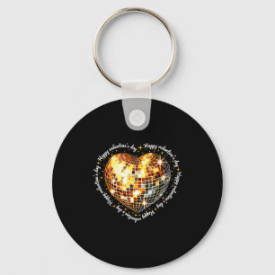 Frohen Valentinstag Lustiger Gold Coquette Disco B Schlüsselanhänger