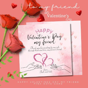 Frohen Valentinstag mein Freund rosa Mitteilungskarte