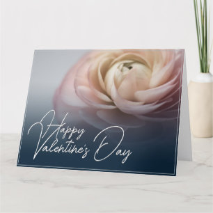 Frohen Valentinstag mit großer rosa Rose Dankeskarte