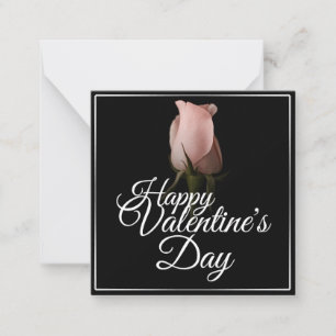 Frohen Valentinstag mit rosa Rose Mitteilungskarte