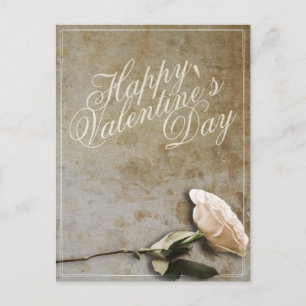 Frohen Valentinstag mit Rose Postkarte