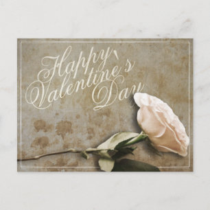 Frohen Valentinstag mit Rose Postkarte