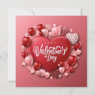 Frohen Valentinstag mit rotem Herzen Feiertagskarte