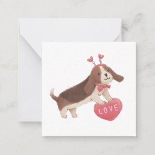 Frohen Valentinstag mit Welpe Mitteilungskarte