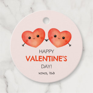 Frohen Valentinstag mit zwei Herzen Geschenkanhänger