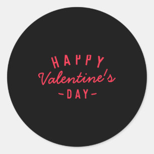 Frohen Valentinstag Moderne Trendige Stylische Rot Runder Aufkleber