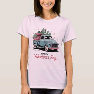 Frohen Valentinstag – Oldtimer-LKW T-Shirt