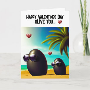 Frohen Valentinstag Olive You Feiertagskarte