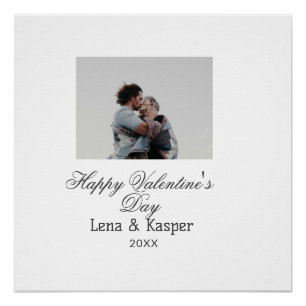 Frohen Valentinstag Paar Foto modern einfach t Poster