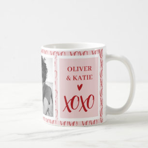 Frohen Valentinstag Paarfoto XOXO Kaffeetasse