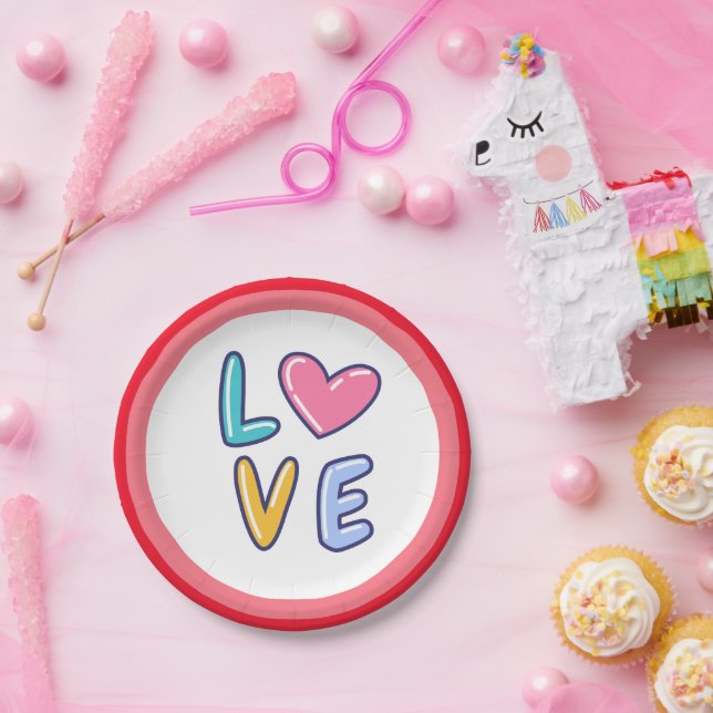 Frohen Valentinstag Pappteller (Party)