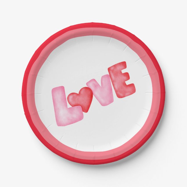 Frohen Valentinstag Pappteller (Vorderseite)