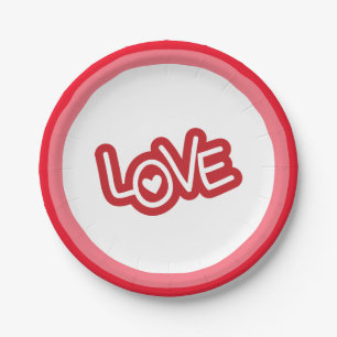 Frohen Valentinstag Pappteller