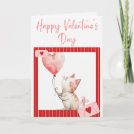 Frohen Valentinstag Polaroid von einem Katzendesig Karte