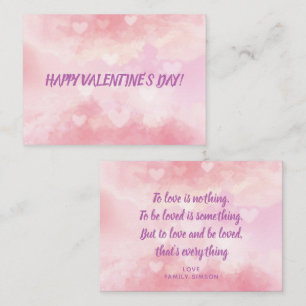Frohen Valentinstag Romantische rosa Herzen Mitteilungskarte