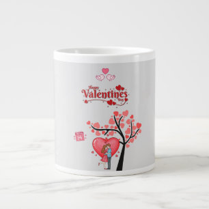 Frohen Valentinstag – romantisches Paar Jumbo-Tasse