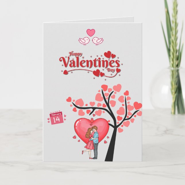 Frohen Valentinstag – romantisches Paar  Karte (Vorderseite)