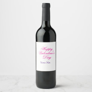 Frohen Valentinstag rosa lila xoxo Liebe Name c Weinetikett