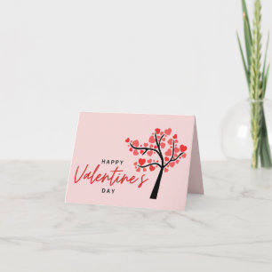 Frohen Valentinstag Rosa & Rote Herzen Feiertagskarte