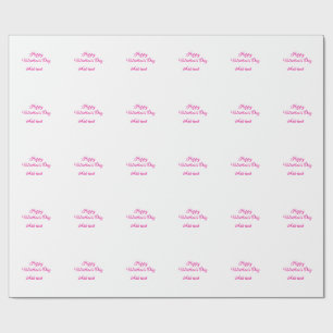 Frohen Valentinstag rosa Text Namensnachricht Geschenkpapier