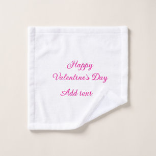 Frohen Valentinstag rosa Text Namensnachricht Waschlappen