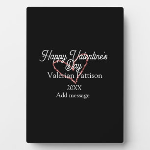 Frohen Valentinstag rotes Glitterherz schwarzer Na Fotoplatte